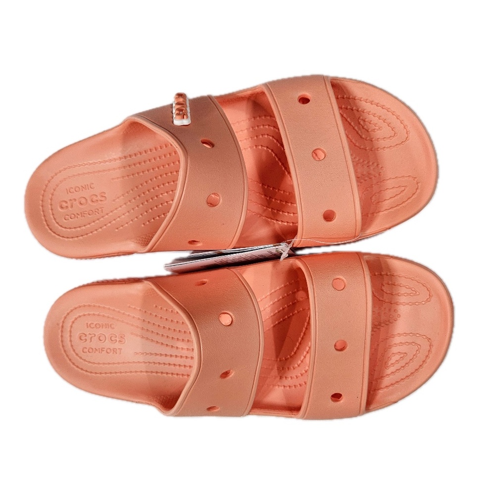 Crocs Classic Sandal Shoes Mens Size 9 Womens 11 Coral Two‎ Strap Slide Comfort - Picture 5 of 7